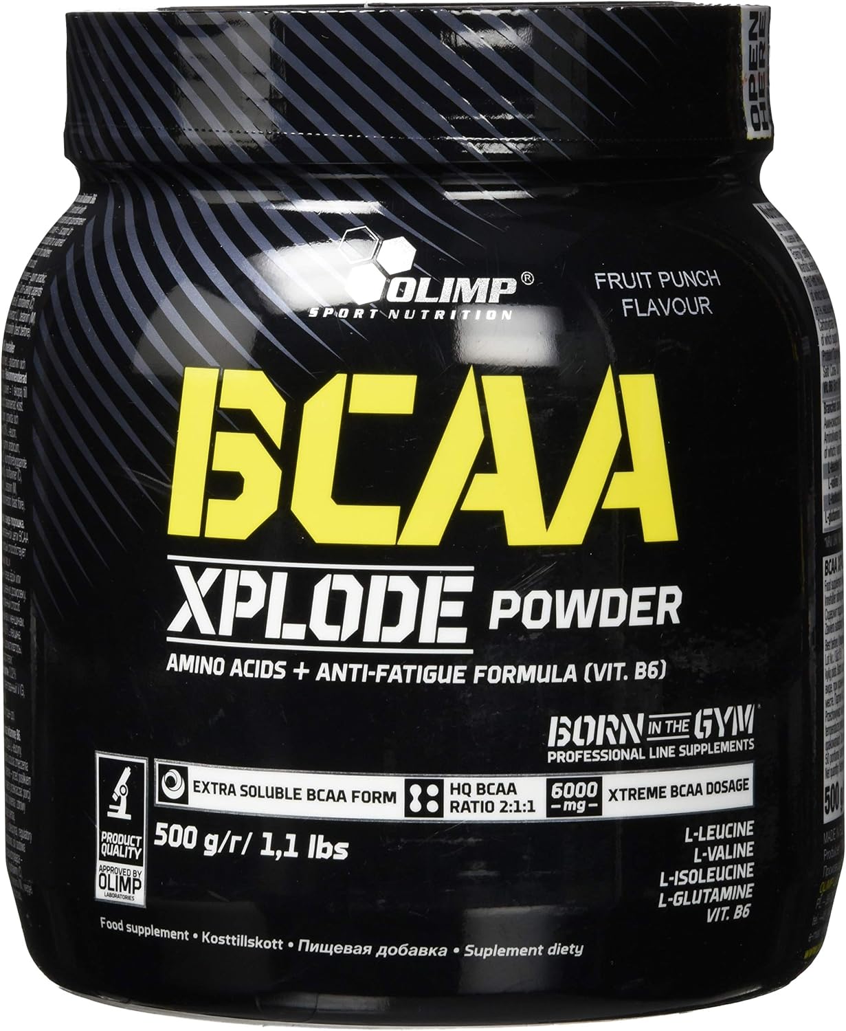 OLIMP SPORT NUTRITION Olimp Labs Fruit Punch BCAA Xplode Recovery and Energy Supplement Powder, 500 g, BCAA Xplode 500 g tub
