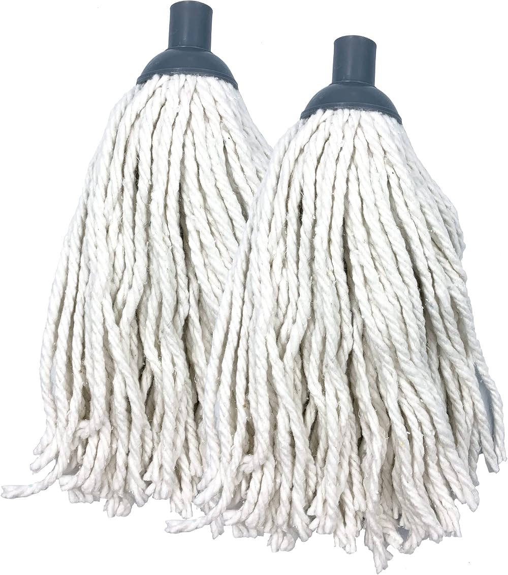 TDBS 2pk Cotton Mop Heads Twist Lock Socket Super Absorbent Floor Mop