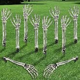 DIYDEC 10PCS Halloween Skeleton Arm Gray Hands Stakes for Outoor Decor | Realistic Skeleton Stakes Yard Sign for Halloween Garden Lawn Graveyard Decor Outdoor Indoor Party Supply