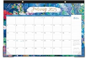 WOWYOGA 2025 Desk Calendar - 12 Months Large Desk Calendar 2025 from Jan. 2025 to Dec. 2025, 17"x 12", Large Desktop Calendar with Ruled Block, Corner Protector, Hanging Hole, Premium Paper