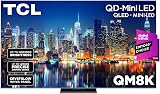 TCL 85 Inch Class QM8K Series | Mini LED QLED 4K HDR | 85QM8K, 2025 Model | 120HZ-144HZ Anti Reflective Wide Angle Screen Smart Google TV Dolby Atmos | Voice Remote Alexa Gaming Streaming Television