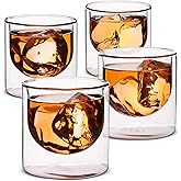 BTaT- Double wall glass, Set of 4 (5 oz, 150 ml), Insulated Drinking Glasses, Espresso Cups, Glass Coffee Cups, Cappuccino Cups, Scotch Glasses, Glass Mug for Hot & Cold Beverages