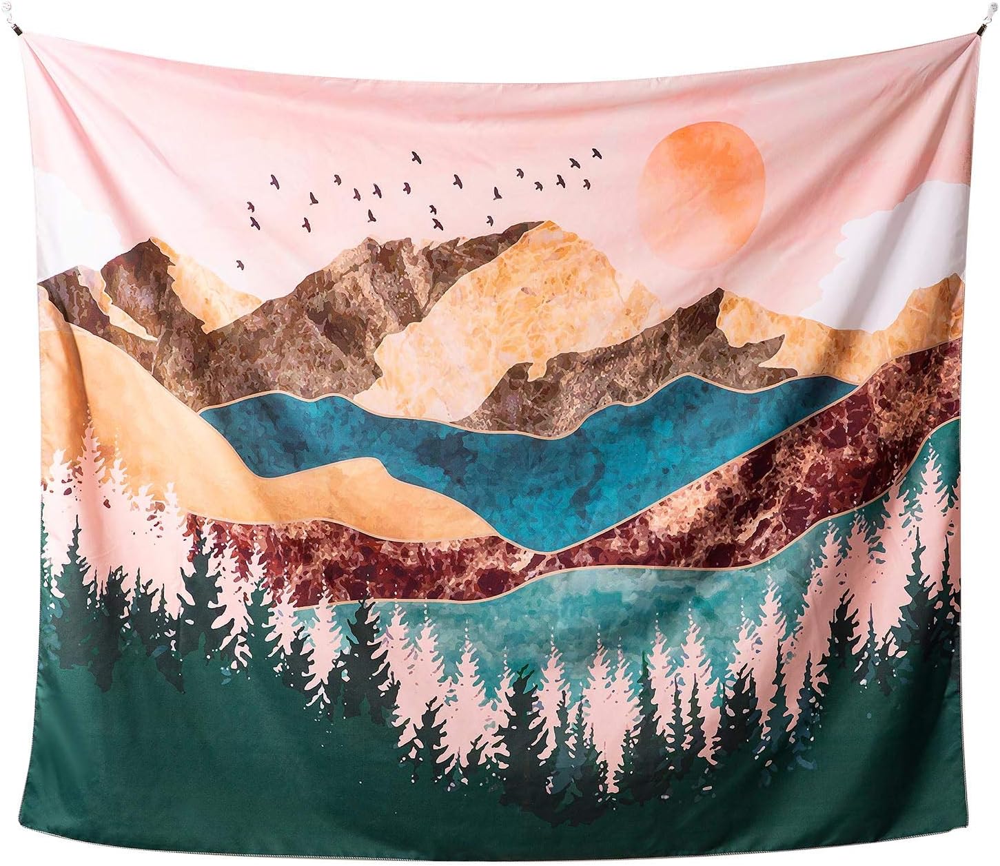 DasyFly Forest Tree Tapestry Wall Hanging,Mountain Tapestry Colorful Sunset Nature Landscape Wall Tapestry for Living Room Bedroom Dorm Home Decor