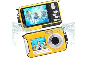 POSSRAB 13FT Underwater Camera, 48MP Photo 2.7K Video Waterproof Camera, Dual Display EIS Digital Underwater Camera for Snork