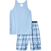 Calvin Klein Boys' Two Piece Sleepwear Top and Bottom Pajama Set