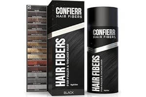 CONFIERR Hair Fibers for Men & Women (15 Grams, Black) - Fill In Fine or Thinning Hair, Instantly Thicker, Fuller Looking Hair