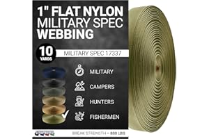 Strapworks Military Spec Flat Nylon Webbing – MilSpec 17337 Strap For Slings, Backpack Straps, Tactical Projects, 1 Inch x 10 Yards, 6 Colors