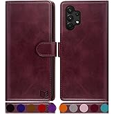 SUANPOT for Samsung Galaxy A13 5G/4G/A04/A04S4G Wallet case with RFID Blocking Credit Card Holder,Flip Book PU Leather Protective Cover Women Men for Samsung A04S Phone case Wine Red