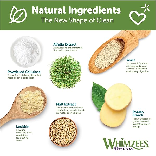WHIMZEES WELLNESS ALLIGATOR DOG DENTAL TREAT, CHEWS, FRESHENS BREATH, LARGE SIZE, 12.7 OZ BAG, 6 COUNT