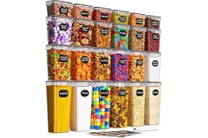 Airtight Food Storage Containers with Lids, 24 PCS Kitchen and Pantry Organization Canisters, BPA-Free, PVC-Free, Food-grade 