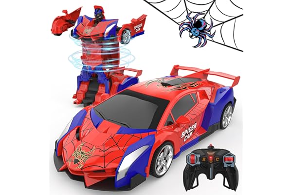 BLUEJAY Transform Rc Cars for Boys 4-7 8-12, 2.4Ghz Remote Control Car 1:18 Scale Transforming Robot, One-Button Deformation 