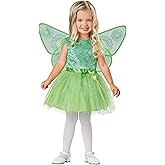 Toddler Winged Fairy Costume | Girl's Green & Pink Fairy Princess Cosplay Dress