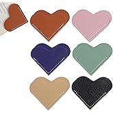 12 PCS Leather Heart Bookmark - Cute Corner Bookmarks for Women Teacher Students, Multi-Color Bookmarks Gifts for Stationary School Office Home Book Club, Reading Accessories