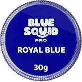 Blue Squid Face Paint Water Based Single Cake Professional Face Paint &amp; Body Paint - Water Activated, Kids Adults Face Painting for Costume, Halloween Makeup, Cosplay - Royal Blue Face Paint 30g