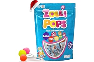 Zollipops Clean Teeth Lollipops - AntiCavity Sugar Free Candy for a Healthy Smile Great for Kids, Diabetics and Keto Diet. Natural Fruit Variety, 3.1 Ounce