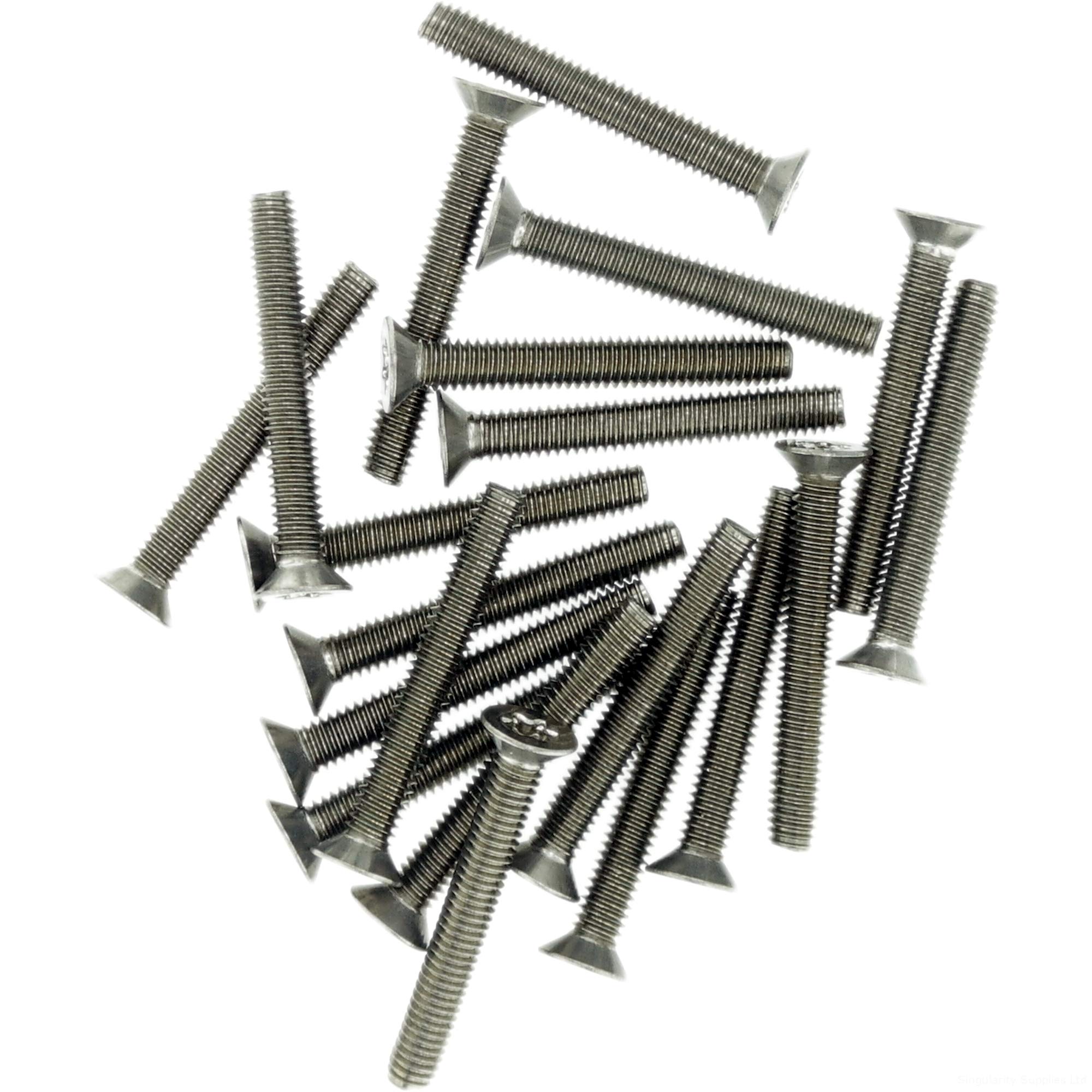 M5 (5mm x 25mm) TX Socket Countersunk Thread Rolling Screw - Stainless Steel (A2) (Pack of 20)