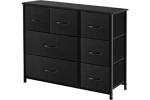 AZL1 Life Concept Dresser Storage Furniture Organizer-Large Standing Unit for Bedroom, Office, Entryway, Living Room and Closet-7 Removable Fabric Drawers, Black