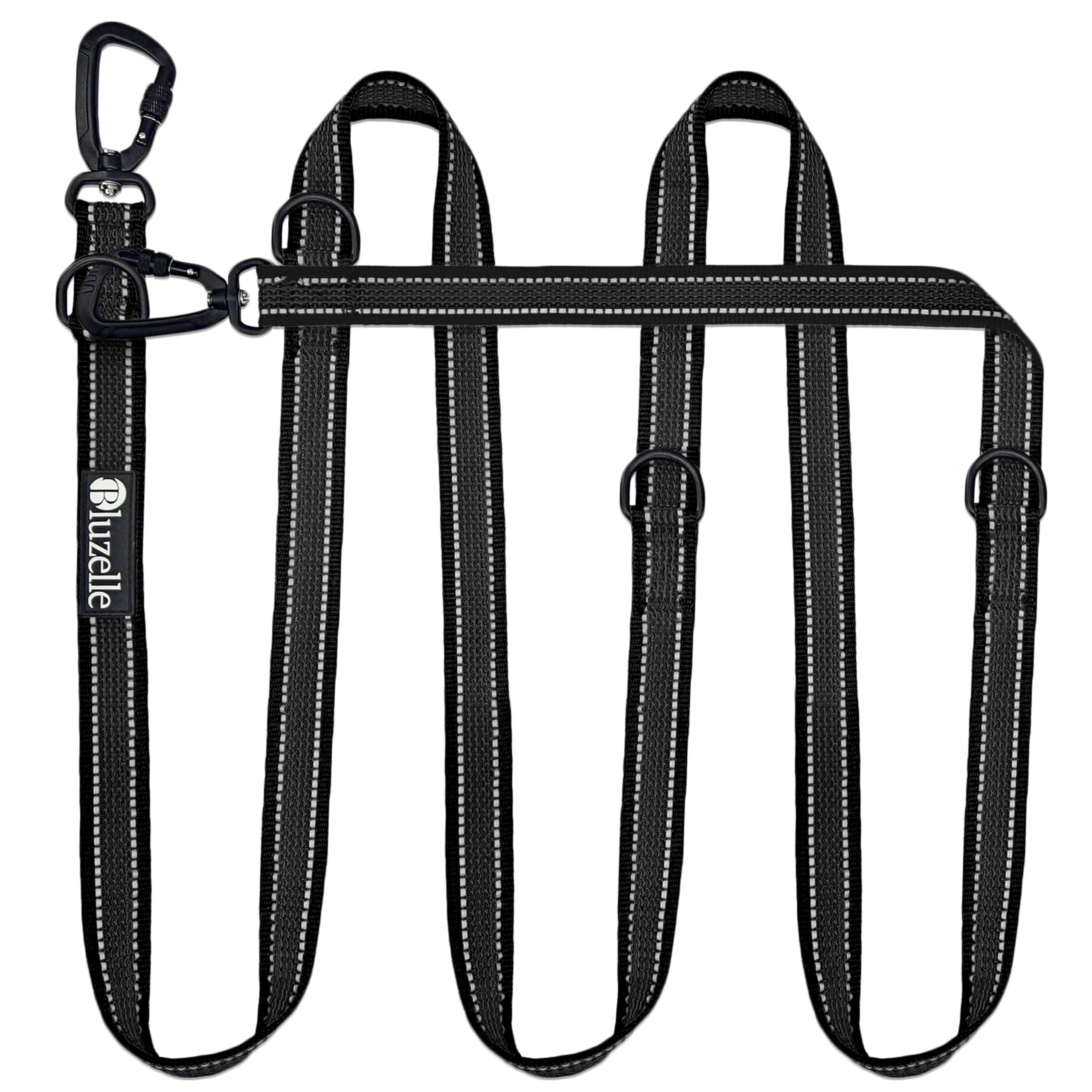 BLUZELLE Strong Dog Leash 3m Adjustable for Small to Large Dogs (10-100kg) – Rubberised Anti-Slip & Hands-Free – Escape-Proof Safety Carabiner – STRONGHOLD – German Brand