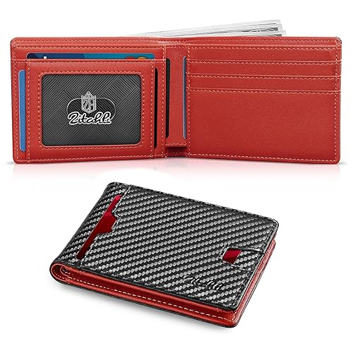Zitahli Mens-Wallet-Slim-Leather-RFID Blocking Wallet for Men