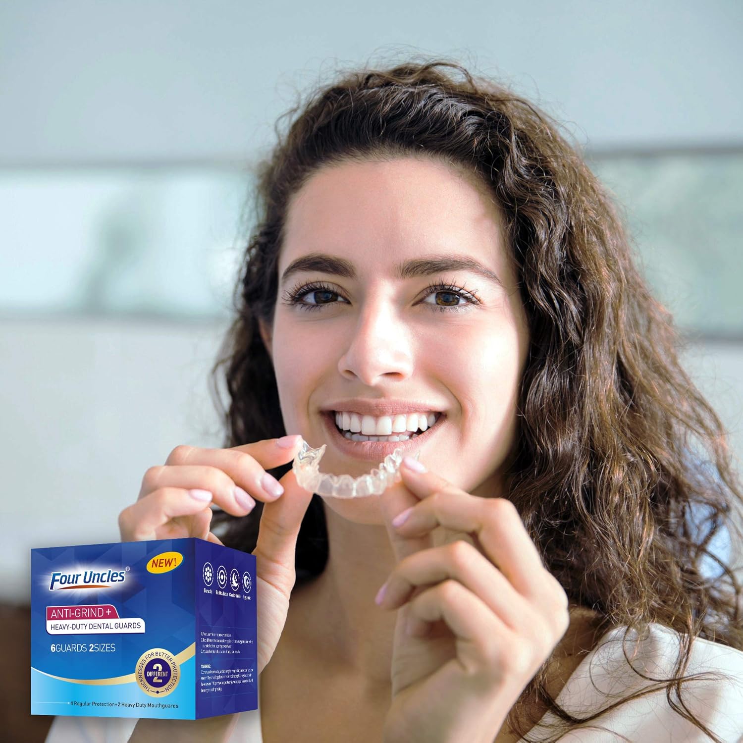 Mouth Guard for Teeth Grinding Clenching Bruxism-6 BPA FREE New Upgraded FOUR UNCLES Anti Dental Night Guard for sleep Moldable, Including 4 Regular and 2 Heavy Duty Guard & Travel Retainer Case : Beauty