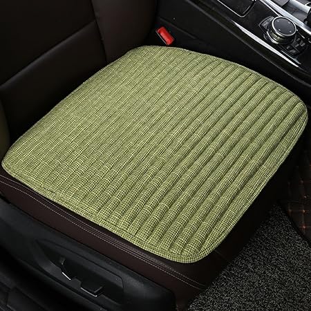 Amazon カーシートカバー Lmrong そば殻四季一般的な健康カーシートクッションノンスリップカーアクセサリーシンプルなスタイル グリーン 前席 シートカバー 車 バイク