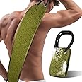 dodiff Exfoliating Back Scrubber for Use in Shower, 38.5 Inch Back Washer with Handles, Dual-Sided Body Exfoliator for Daily & Deep Skin Cleaning, Bath Back Scrub Washcloth for Men & Women (Green)