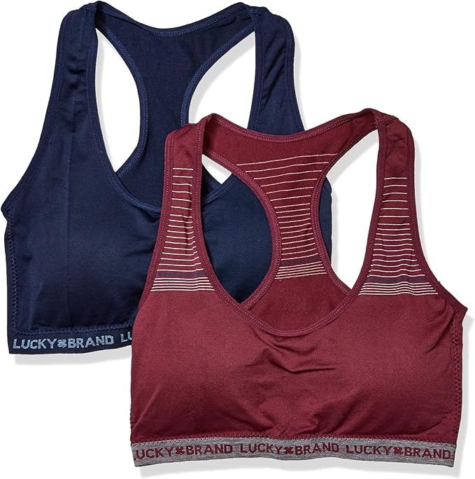 Lucky Brand Women's 2 Pack Racerback WireFree Comfort Bra at Amazon