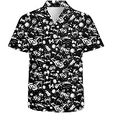 Mens Funny Hawaiian Shirts 3D Graphic Button Down Short Sleeve Tropical Holiday Beach Aloha Shirt