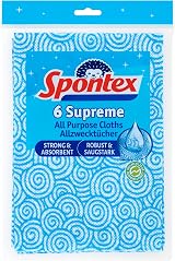 Spontex 6 Supreme All Purpose Cloths – Extra Thick, Ultra Absorbent