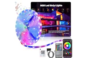 Ledagic Led Lights for Bedroom 50ft (1*50ft) Color Changing RGB Led Strip Lights with 60 Keys Remote and App Control, Music Sync Led Light Strip, Led Tape Light for Room Home Decor Gaming Accessories