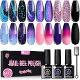 UR SUGAR Gel Nail Polish Set 6 Colors Color Changing Glitter Magnetic Kit