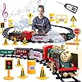 JONRRYIN Train Set, Remote Control Train Sets, Christmas Train Sets for Under The Tree, Steam Locomotive Engine with Smokes, Sounds and Light, Electric Train Toy Gift Toys
