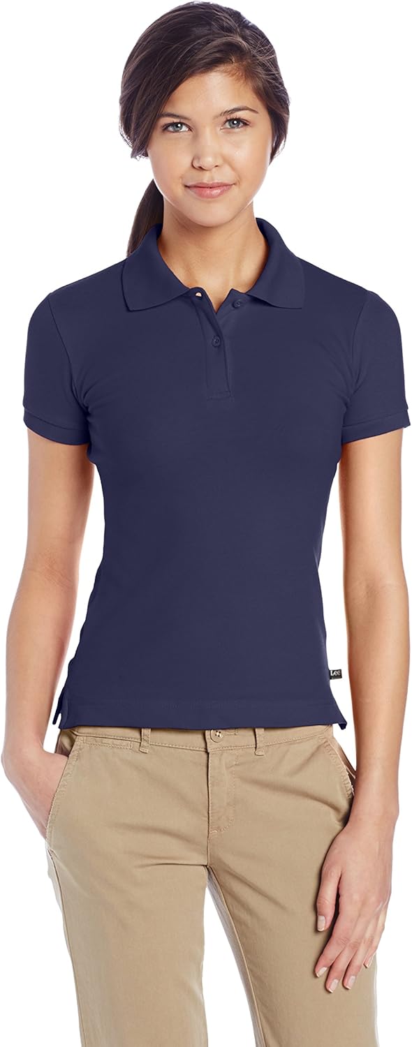 Lee Uniforms Juniors' Stretch Pique Polo Shirt: Polo Shirts: Clothing