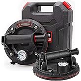 2 Pack 8" Glass Suction Cup with Pressure Gauge to Lift Large Verre - Heavy Duty Handheld Glass Lifter, Vacuum Suction Cup Li