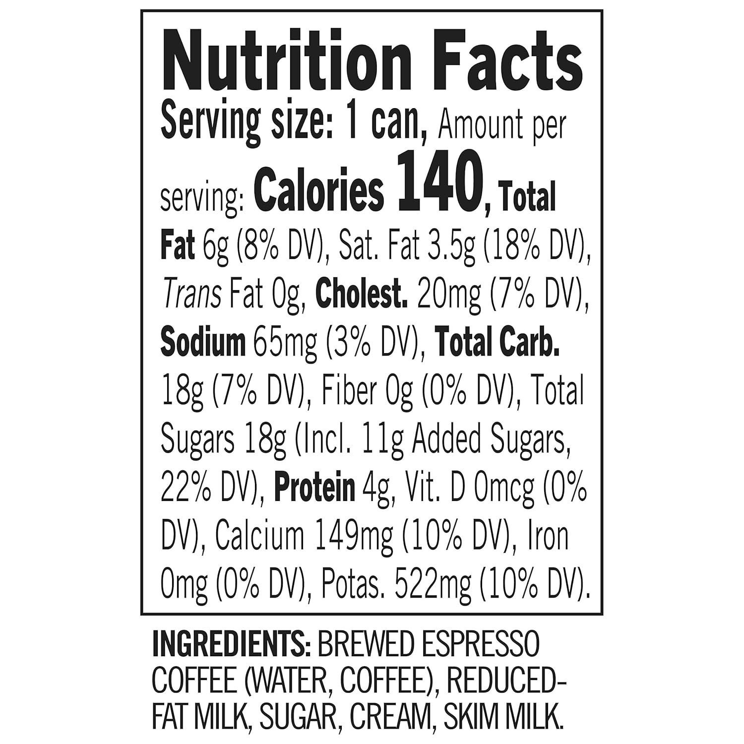 Starbucks Doubleshot, Espresso + Cream, 6.5 Ounce, 12 Pack : Energy Drinks : Grocery & Gourmet Food