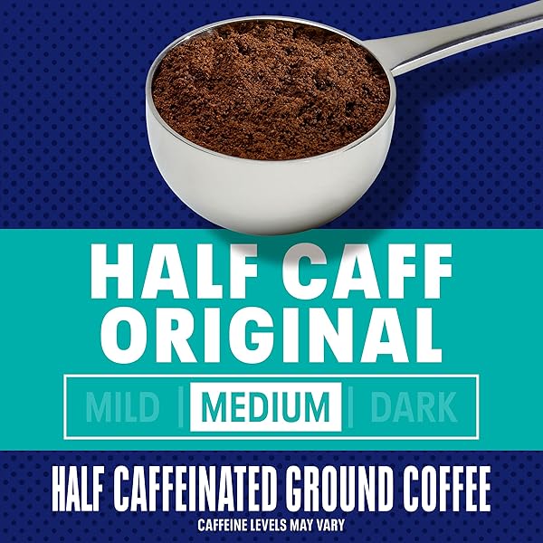 MAXWELL HOUSE HALF CAFF ORIGINAL MEDIUM ROAST GROUND COFFEE, 25.6 OZ CANISTER