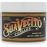 Suavecito Pomade Firme (Strong) Hold Whiskey Bar Scent 4 oz - Pomade For Men - Medium Shine Water Based Wax Like Flake Free Hair Gel - Easy To Wash Out - All Day Hold For All Hair Styles
