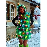 BUDYLILI Women Christmas Tree Costumes Dress, For Adult Teen Men