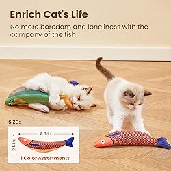 Potaroma Cat Toys Saury Fish, 3 Pack, Catnip