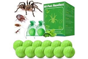 QAIHIEI 10 Pack Natural Spider Repellent Indoor - Peppermint Oil Spider Repellent Balls for House Garage to Anti Pest Spiders, Mice, Roaches, Squirrels, Ants Outdoor Indoor, Family & Pet Safe