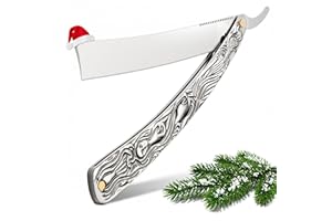 LIBERHAUS Professional Mens Straight Razor – 11.4" Barber Straight Razors for Men with Pre-Sharpened Carbon Steel Blade – Rust-Resistant & Easy to Clean Shaving Knife for Men, Ergonomic Handle & Durable Build
