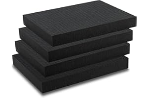 Coengwui Pick and Pluck Foam Inserts, Pre-Cubed Pick Apart Sheets for Crafts Toolbox Game Box Camera Cases Drawer Storage (2Pack 16 x 12 x 2" with 0.4" Bottom Padding)