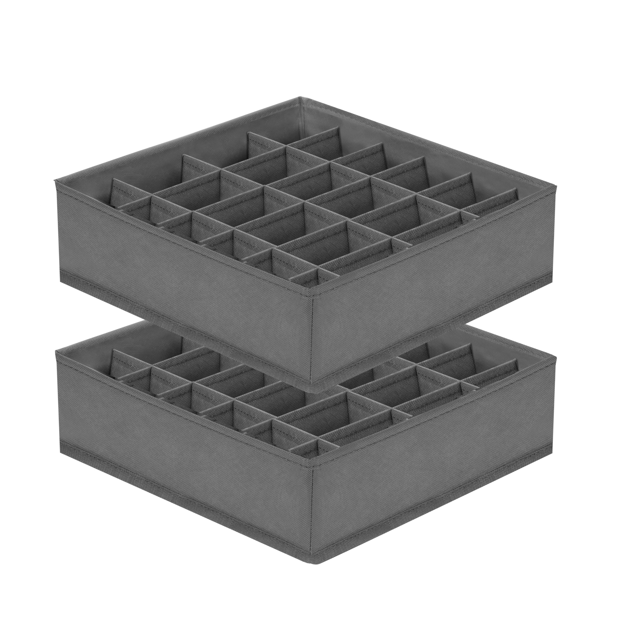 SabMak Underwear Drawer Organiser Divider – Bedroom Storage Boxes for Bras, Underwear, Socks, Ties, Baby Cloths, Wardrobe Clothes Organiser (set of 2)