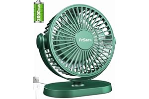 FrSara USB Desk Fan, Small Desk Fan 3-Speed Adjustable, 360-Degree Rotation Adjustment, Ultra-Quiet, Large Air Volume, Comfortable, Stylish, Easy to Use