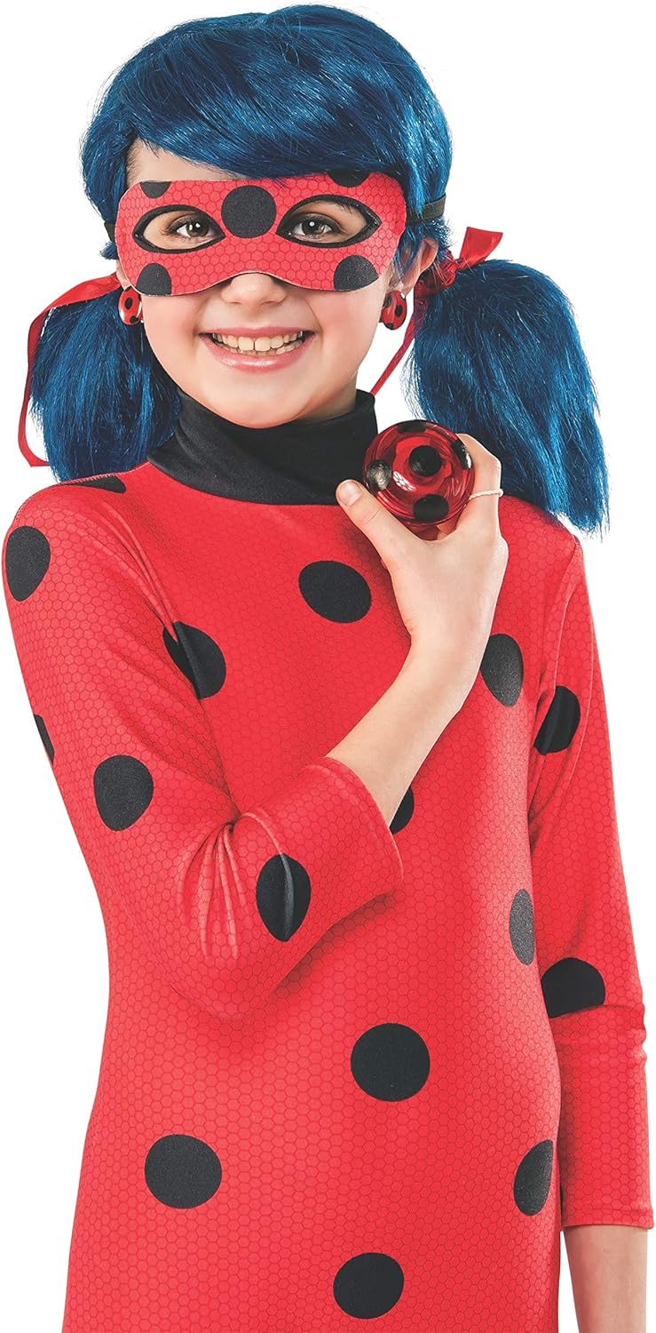 Rubies Official Miraculous Ladybug Childs Clip-on Earrings and Yo-Yo Set, Fancy Dress Accessory Set Halloween