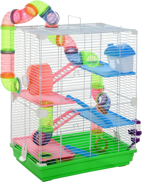 PawHut 5Tier Hamster Cage Gerbil Habitat Home Small Pet