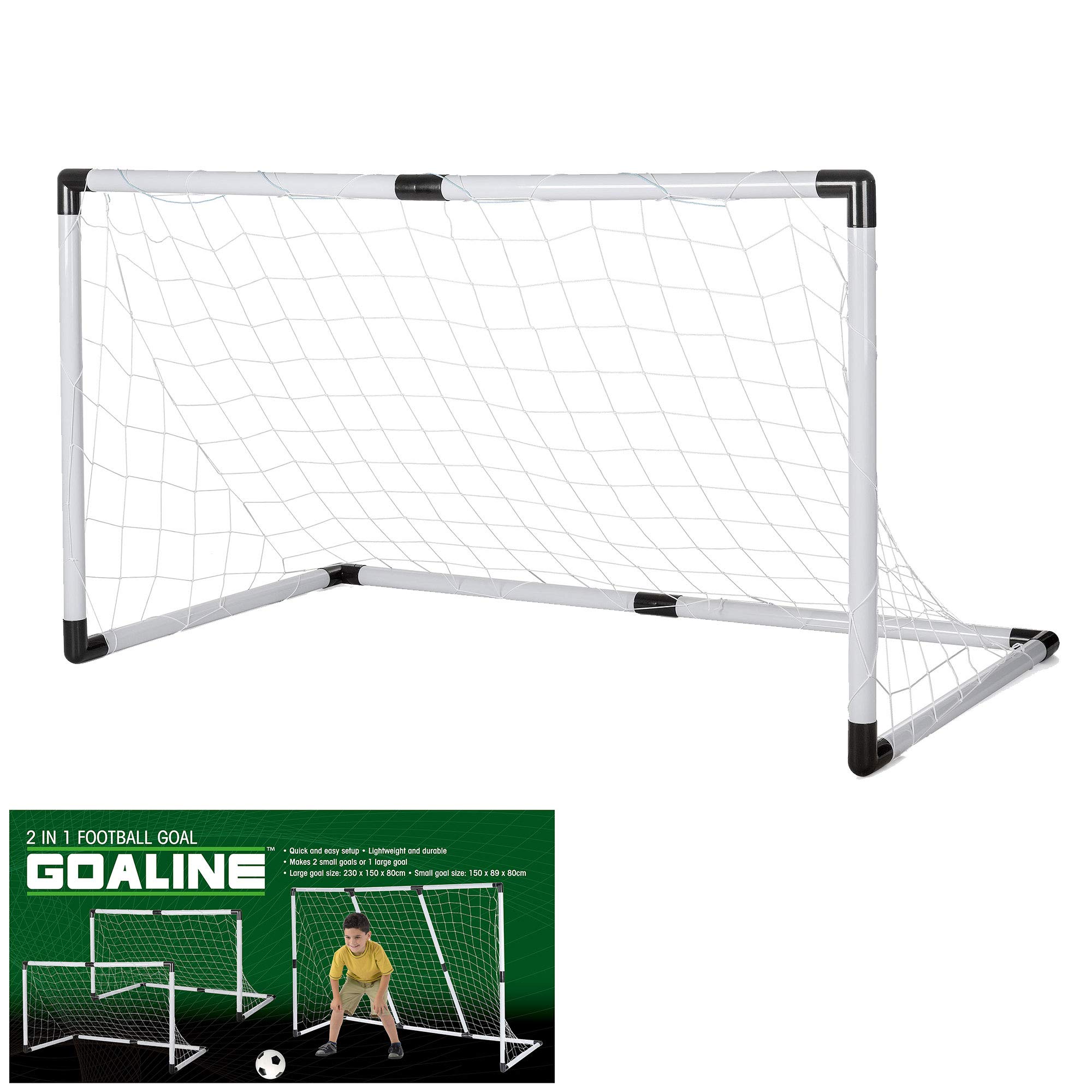 Toyrific 2 in 1 Football Goal Set | Football Training Equipment for Kids and Adults, Football Net, Ball and Pump