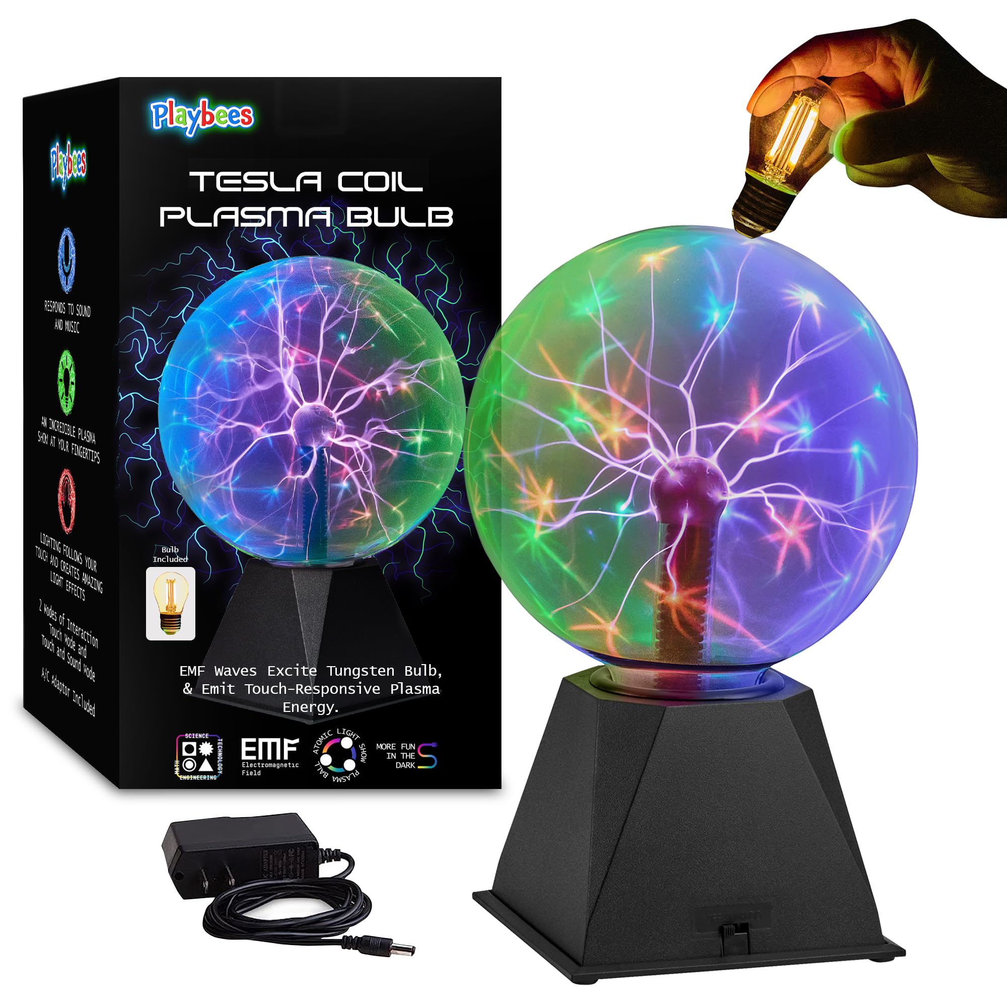 7-Inch Colorful Plasma Ball – Tesla Coil Globe
