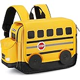 Kids Backpack for Boys Girls Preschool Bookbags 3D Cartoon Daycare Toddler Bags Medium Yellow