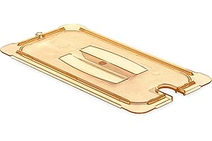 Carlisle FoodService Products 10471U13 StorPlus High Heat Universal Handled Notched Food Pan Lid, Third Size, Amber